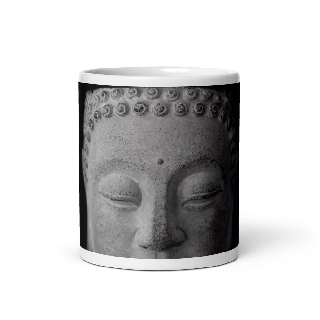 A white glossy mug
