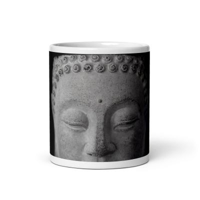 Peaceful Buddha White Glossy Mug
