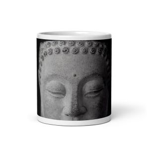 Peaceful Buddha White Glossy Mug
