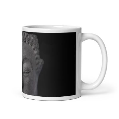Peaceful Buddha White Glossy Mug