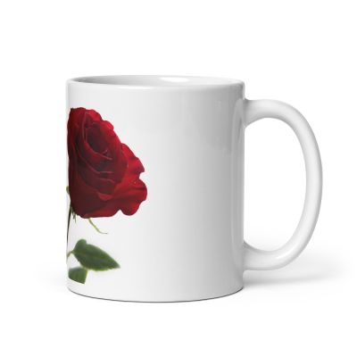 The Lovers Rose White Glossy Mug