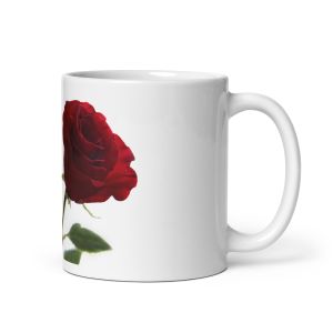 The Lovers Rose White Glossy Mug