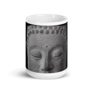 Peaceful Buddha White Glossy Mug